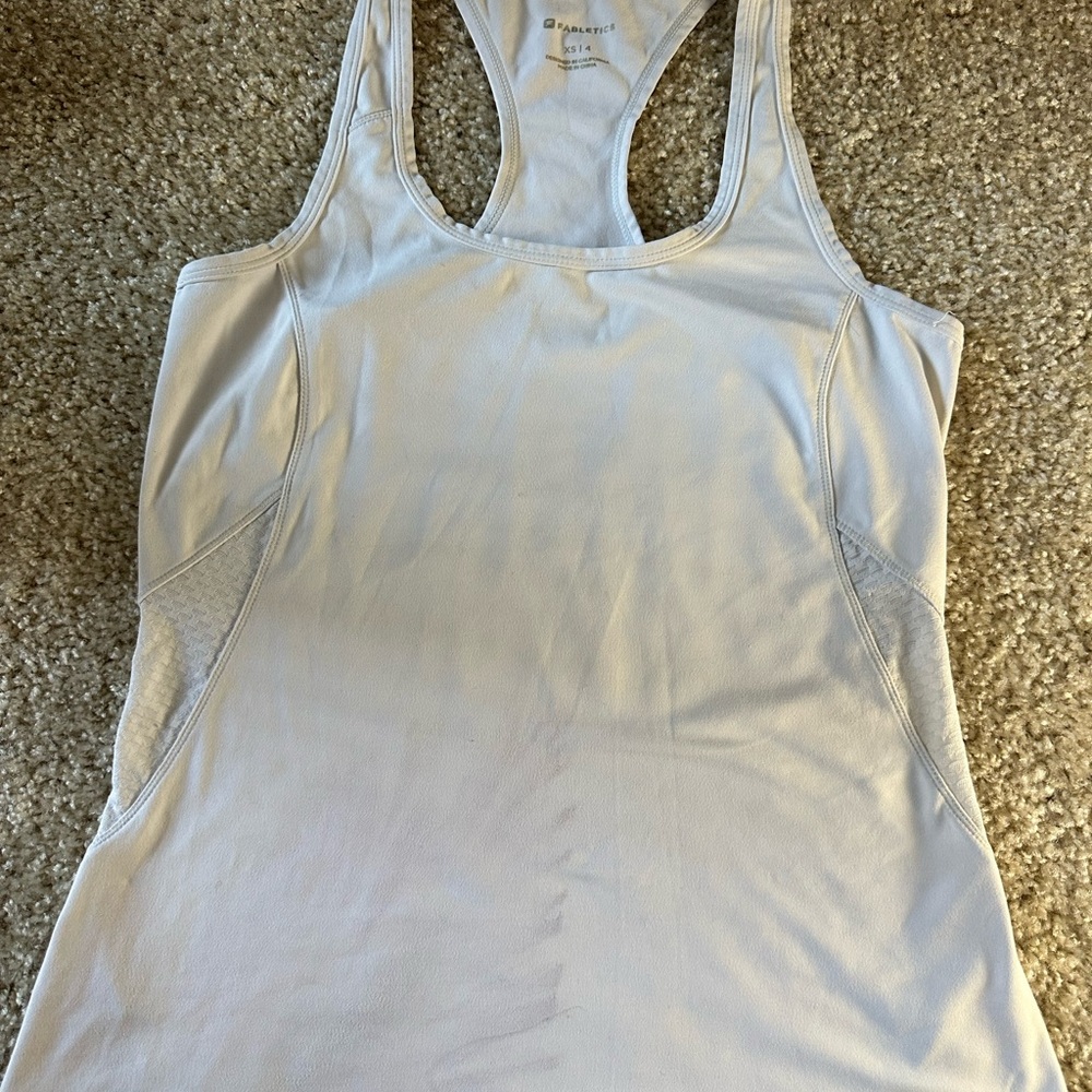 Fabletics Athletic Racerback Tank Top - White XS-4
